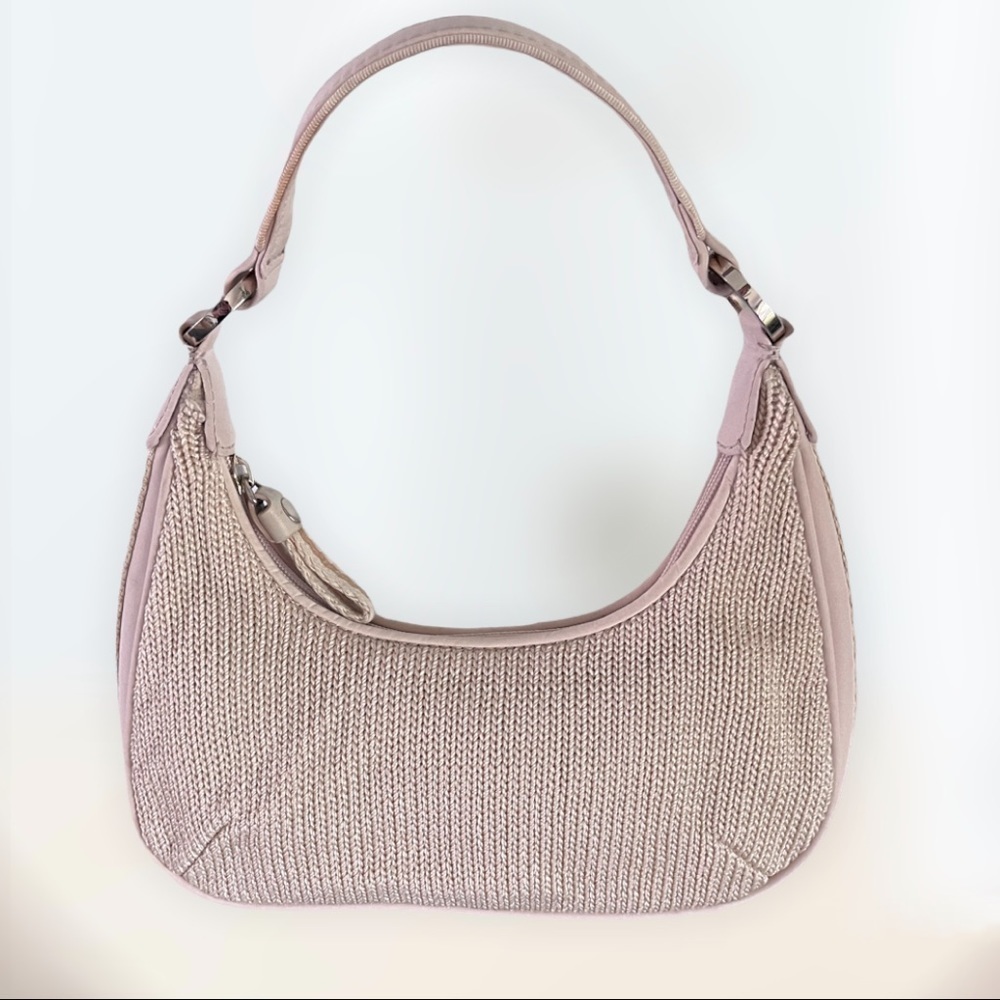Liz Claiborne Vintage Tan Crocheted Shoulder Bag - Purse‌‌‌